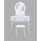 3pc Vanity Set with LED Mirror | Cushioned Stool | 2 Drawers | White