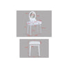 3pc Vanity Set with LED Mirror | Cushioned Stool | 2 Drawers | White