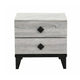 Bedside Nightstand | 2 Drawers | Black Diamond Knobs | Textured Cream