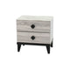 Bedside Nightstand | 2 Drawers | Black Diamond Knobs | Textured Cream