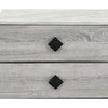 Bedside Nightstand | 2 Drawers | Black Diamond Knobs | Textured Cream