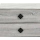 Bedside Nightstand | 2 Drawers | Black Diamond Knobs | Textured Cream