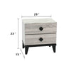 Bedside Nightstand | 2 Drawers | Black Diamond Knobs | Textured Cream