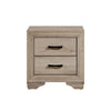 Industrial Nightstand | 2 Drawers with Black Bar Pulls | Natural Brown