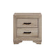 Industrial Nightstand | 2 Drawers with Black Bar Pulls | Natural Brown