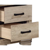 Industrial Nightstand | 2 Drawers with Black Bar Pulls | Natural Brown