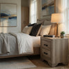 Industrial Nightstand | 2 Drawers with Black Bar Pulls | Natural Brown
