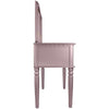 Enay 3pc Vanity Set with Padded Stool | Mirror | 5 Drawers | Rose Gold