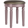 Enay 3pc Vanity Set with Padded Stool | Mirror | 5 Drawers | Rose Gold