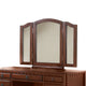 Enay 3pc Vanity Set with Padded Stool | Mirror | 5 Drawers | Cherry Brown