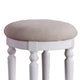 Enay 3pc Vanity Set with Padded Stool | Mirror | 5 Drawers | Glam White
