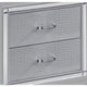 Nightstand | LED Mirror Trim | 2 Faux Alligator Embossed Drawers | Silver