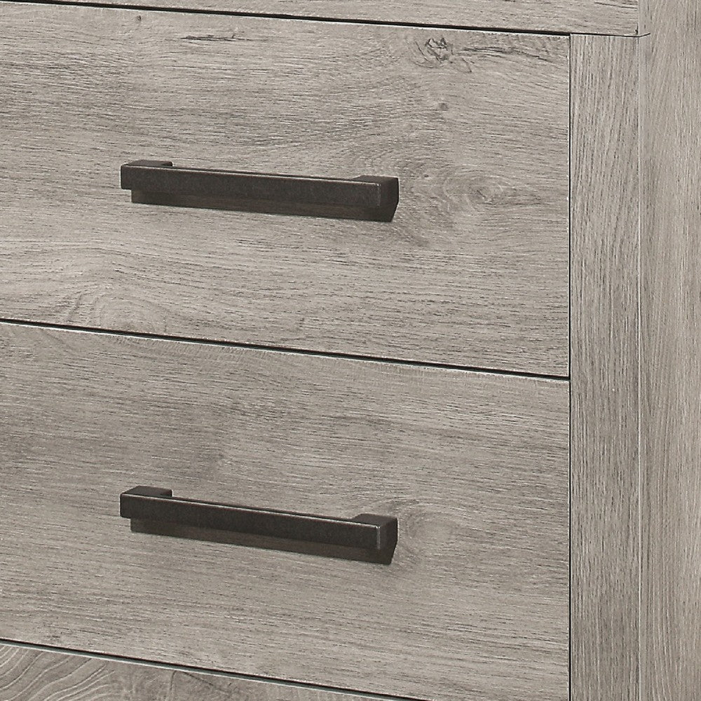 Xora Nightstand | 2 Drawers | 2 Tone Gray Faux Wood with Metal Accents