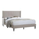 Queen Size Platform Bed | Geometric Tufted Upholstery | Light Brown