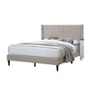 Queen Size Platform Bed | Geometric Tufted Upholstery | Light Brown