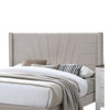 Queen Size Platform Bed | Geometric Tufted Upholstery | Light Brown