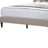 Queen Size Platform Bed | Geometric Tufted Upholstery | Light Brown