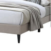 Queen Size Platform Bed | Geometric Tufted Upholstery | Light Brown