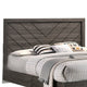 Queen Size Platform Bed with Chevron Pattern Headboard | Dark Gray