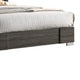 Queen Size Platform Bed with Chevron Pattern Headboard | Dark Gray
