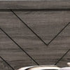 Queen Size Platform Bed with Chevron Pattern Headboard | Dark Gray
