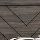 Queen Size Platform Bed with Chevron Pattern Headboard | Dark Gray