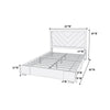 Queen Size Platform Bed with Chevron Pattern Headboard | Dark Gray