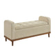Modern Storage Bench with Tufted Lift-Top | 50 Inch Walnut Brown Frame