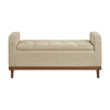 Modern Storage Bench with Tufted Lift-Top | 50 Inch Walnut Brown Frame