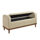 Modern Storage Bench with Tufted Lift-Top | 50 Inch Walnut Brown Frame