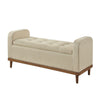 Modern Storage Bench with Tufted Lift-Top | 50 Inch Walnut Brown Frame