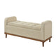 Modern Storage Bench with Tufted Lift-Top | 50 Inch Walnut Brown Frame