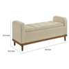Modern Storage Bench with Tufted Lift-Top | 50 Inch Walnut Brown Frame