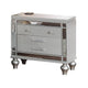 Nightstand | 2 Snakeskin Embossed Drawers | Mirror Front | Classic Silver