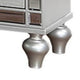 Nightstand | 2 Snakeskin Embossed Drawers | Mirror Front | Classic Silver