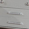 Nightstand | 2 Snakeskin Embossed Drawers | Mirror Front | Classic Silver