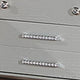 Nightstand | 2 Snakeskin Embossed Drawers | Mirror Front | Classic Silver