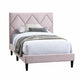 Full Size Bed | Adjustable Headboard | Foam Fill Pink Velvet Upholstery
