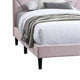 Full Size Bed | Adjustable Headboard | Foam Fill Pink Velvet Upholstery