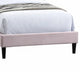 Full Size Bed | Adjustable Headboard | Foam Fill Pink Velvet Upholstery