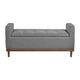 Accent Bench w Lift Top Storage | Tufted Gray Polyester | Walnut Brown 50"