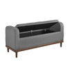 Accent Bench w Lift Top Storage | Tufted Gray Polyester | Walnut Brown 50"
