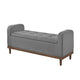Accent Bench w Lift Top Storage | Tufted Gray Polyester | Walnut Brown 50"