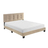 Berry Queen Platform Bed |  Adjustable Headboard | Brown Velvet Upholstery