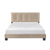 Berry Queen Platform Bed |  Adjustable Headboard | Brown Velvet Upholstery