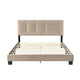 Berry Queen Platform Bed |  Adjustable Headboard | Brown Velvet Upholstery