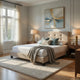 Berry Queen Platform Bed |  Adjustable Headboard | Brown Velvet Upholstery