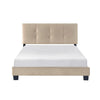 Berry Full Platform Bed |  Adjustable Headboard | Brown Velvet Upholstery