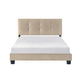 Berry Full Platform Bed |  Adjustable Headboard | Brown Velvet Upholstery