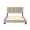 Berry Full Platform Bed |  Adjustable Headboard | Brown Velvet Upholstery
